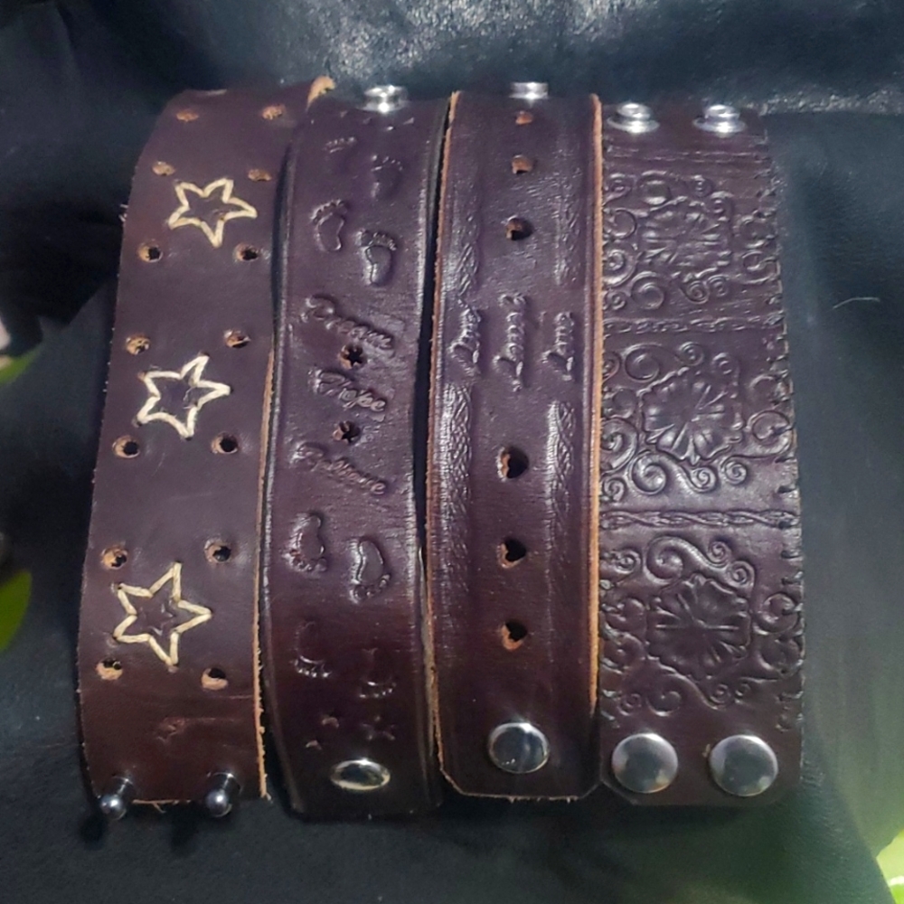 Leather Bracelet Cuff handmade with English Bridle Leather.STOCKor CUSTOM design